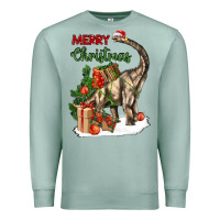 Seafoam merry christmas brachiosaurus Premium Sweatshirt - LillyAllenDesigns