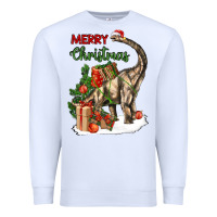 White merry christmas brachiosaurus Premium Sweatshirt - LillyAllenDesigns