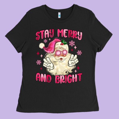Ladies Tee stay merry and bright