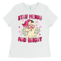 White stay merry and bright Ladies Tee - MaliasSmallBusiness