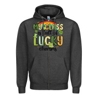 Charcoal Heather my class is full of lucky charms Zipper Hoodie - MaliasSmallBusiness