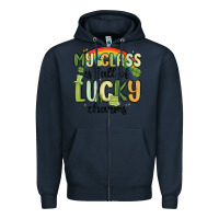 Navy my class is full of lucky charms Zipper Hoodie - MaliasSmallBusiness