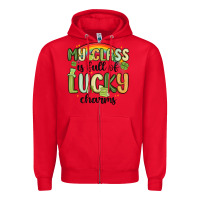 Red my class is full of lucky charms Zipper Hoodie - MaliasSmallBusiness