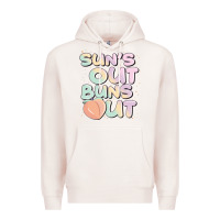 Pale Pink sun's out buns out Premium Hoodie - JahusDesignShop