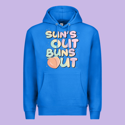 Sun's Out Buns Out Premium Hoodie Designed By Jahusdesignshop
