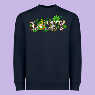 Lucky With Gnome And  Shamrocks Heavyweight Sweatshirt Designed By Adodesignshop