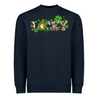 Navy lucky with gnome and  shamrocks Heavyweight Sweatshirt - AdoDesignShop