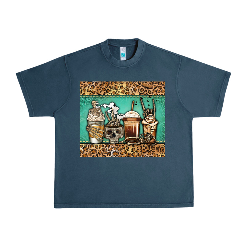 Skeleton Coffee Cups Urban Heavy Tee by Jasminsmagicworld | Teevron