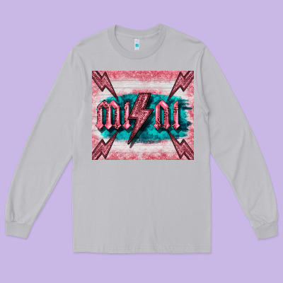 Western Mini Pink Glitter Long Sleeve Tee Designed By Barkaloodesign