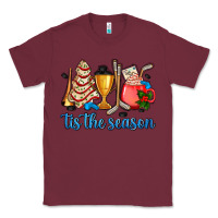 Burgundy tis the season hockey and Christmas Classic Tee - AdoDesignShop