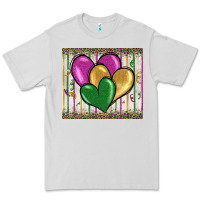 Dove Grey mardi gras heart Premium Tee - BarkalooDesign