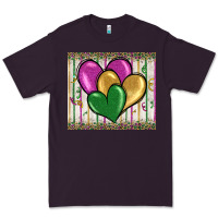 Plum mardi gras heart Premium Tee - BarkalooDesign