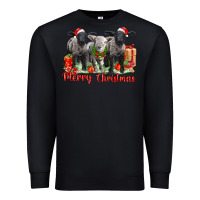 Black merry christmas baby sheeps Premium Sweatshirt - LillyAllenDesigns