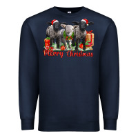 Navy merry christmas baby sheeps Premium Sweatshirt - LillyAllenDesigns
