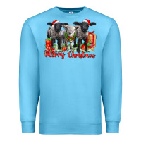 Ocean Blue merry christmas baby sheeps Premium Sweatshirt - LillyAllenDesigns