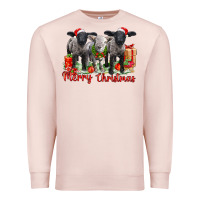 Pale Pink merry christmas baby sheeps Premium Sweatshirt - LillyAllenDesigns