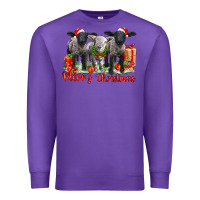 Purple merry christmas baby sheeps Premium Sweatshirt - LillyAllenDesigns