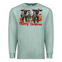 Seafoam merry christmas baby sheeps Premium Sweatshirt - LillyAllenDesigns