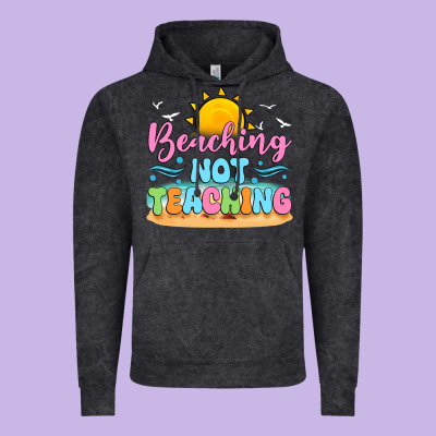 Beaching Not Teaching Vintage Hoodie Designed By Jahusdesignshop