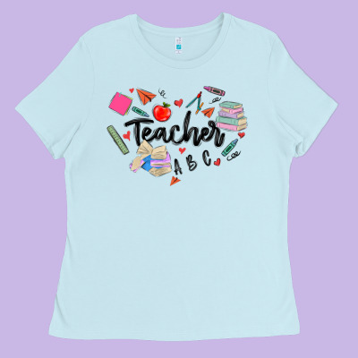 Ladies Tee teacher heart
