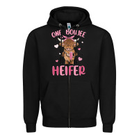 Black one boujee heifer Zipper Hoodie - MaliasSmallBusiness