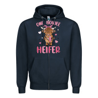 Navy one boujee heifer Zipper Hoodie - MaliasSmallBusiness