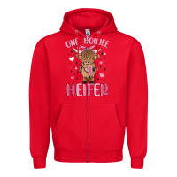 Red one boujee heifer Zipper Hoodie - MaliasSmallBusiness