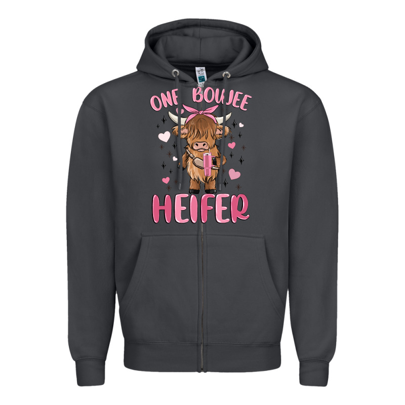 One Boujee Heifer Zipper Hoodie by MaliasSmallBusiness | Teevron