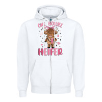 White one boujee heifer Zipper Hoodie - MaliasSmallBusiness