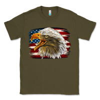 Army Green Western American Flag Eagle Classic Tee - LillyAllenDesigns