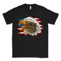 Black Western American Flag Eagle Classic Tee - LillyAllenDesigns