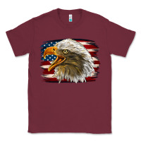 Burgundy Western American Flag Eagle Classic Tee - LillyAllenDesigns