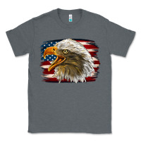 Charcoal Heather Western American Flag Eagle Classic Tee - LillyAllenDesigns