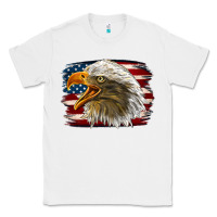 White Western American Flag Eagle Classic Tee - LillyAllenDesigns