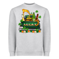 Heather Grey lucky truck with flags and beers Heavyweight Sweatshirt - AdoDesignShop
