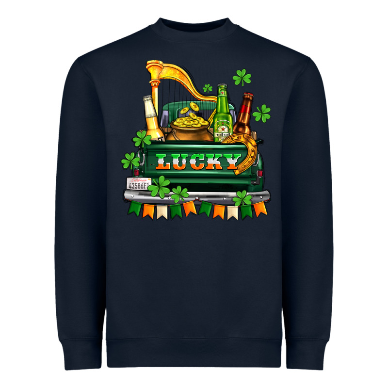Lucky Truck With Flags And Beers Heavyweight Sweatshirt by AdoDesignShop | Teevron
