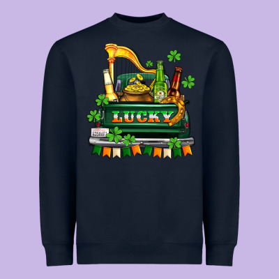 Lucky Truck With Flags And Beers Heavyweight Sweatshirt Designed By Adodesignshop