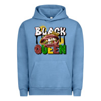 Pigment Pebble Blue black queen Urban Hoodie - CowGirlArtShop