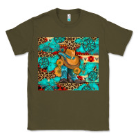 Army Green cowboy boots with turquoise and aztec Classic Tee - Artiststas