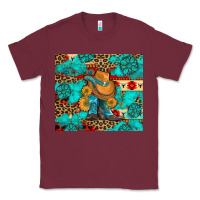 Burgundy cowboy boots with turquoise and aztec Classic Tee - Artiststas
