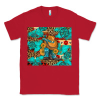 Red cowboy boots with turquoise and aztec Classic Tee - Artiststas