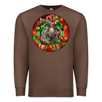 Chestnut christmas navajo churro sheep Premium Sweatshirt - LillyAllenDesigns