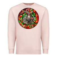 Pale Pink christmas navajo churro sheep Premium Sweatshirt - LillyAllenDesigns