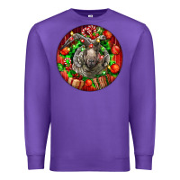 Purple christmas navajo churro sheep Premium Sweatshirt - LillyAllenDesigns