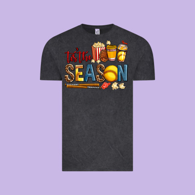 Tis The Season Softball Vintage Tee Designed By Adodesignshop