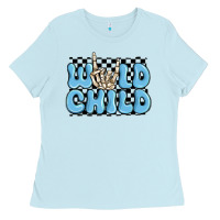 Baby Blue wild child blue skeleton Ladies Tee - MaliasSmallBusiness