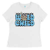 White wild child blue skeleton Ladies Tee - MaliasSmallBusiness