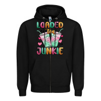 Black loaded tea junkie Zipper Hoodie - MaliasSmallBusiness