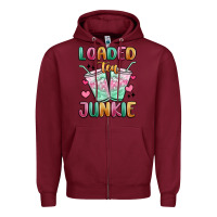 Burgundy loaded tea junkie Zipper Hoodie - MaliasSmallBusiness