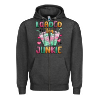 Charcoal Heather loaded tea junkie Zipper Hoodie - MaliasSmallBusiness